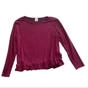 Paper Crane Ruffled Lightweight Sweater. Size Medium